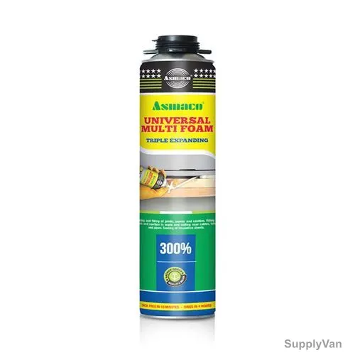Asmaco Universal Normal Multi Purpose PU Foam, 500ML, Light Yellow, 12 Pcs/Carton