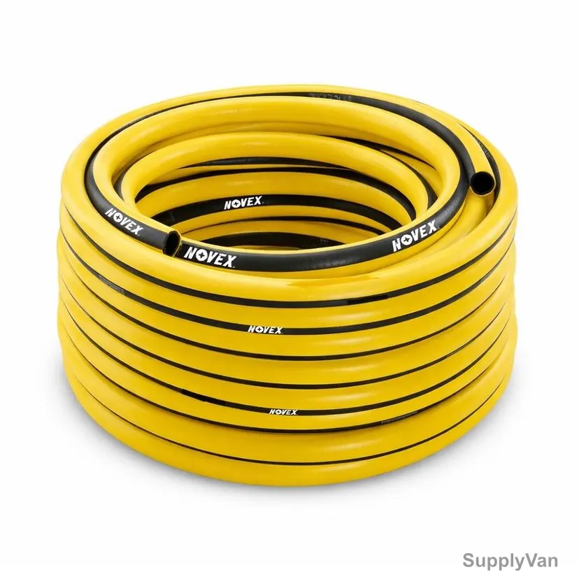 Novex Heavy Duty Garden Hose, NFH-3-4-25M, Synthetic Rubber, 20 Bar, 3/4 Inch Dia x 25 Mtrs Length, Yellow/Black — image 1