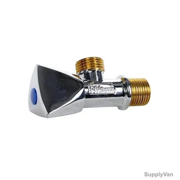 Raktherm Angle Valve, V6, Triangle, Silver, 1/2 Inch