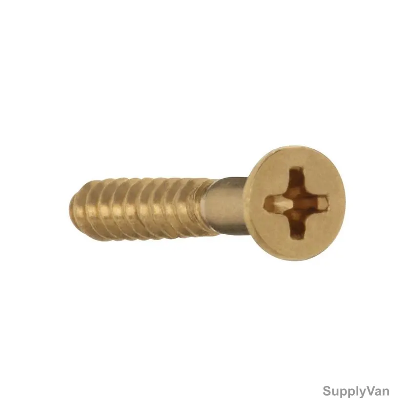 Tuf-Fix Brass Plated Wood Screws, WSBPP10X212, Carbon Steel, Fine, Phillips, 10MM x 2-1/2 Inch — image 1