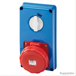Gewiss Vertical Socket Outlet, GW66208N, IP67, 16A, 3P+E, Blue-Red