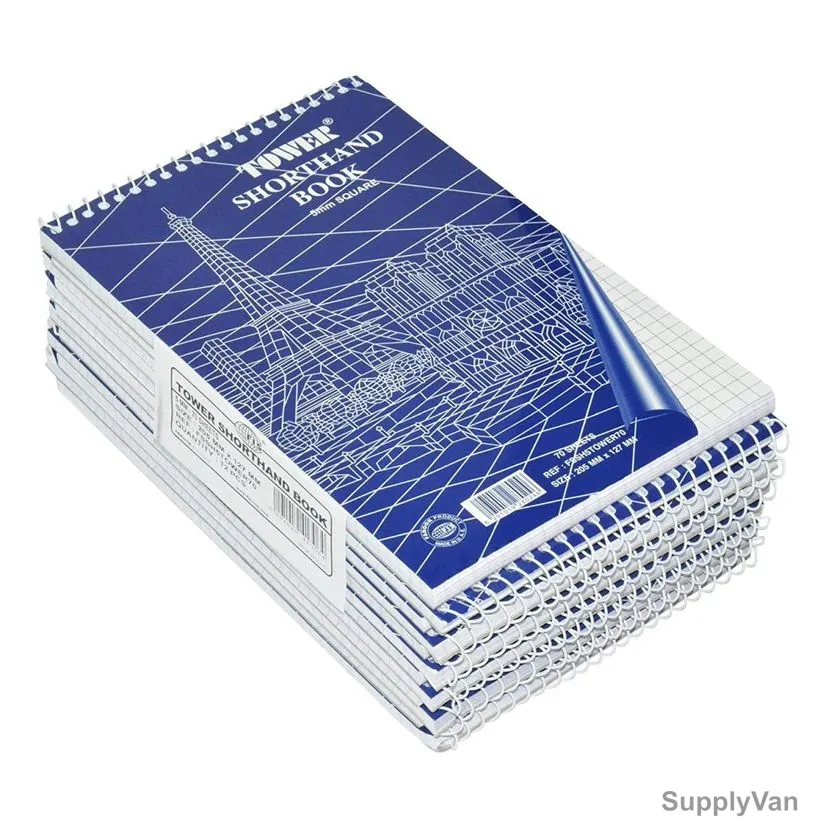 FIS Square Ruled Shorthand Book, FSSH5TOWER70, 127 x 205MM, 70 Sheets, 12 Pcs/Pack