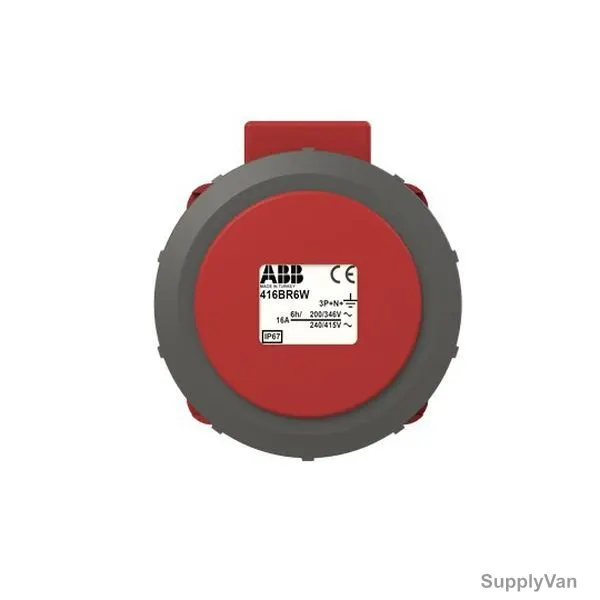 ABB Pin and Sleeve Connector, 416BRA6W, 5 Pole, 16A, Red and Grey