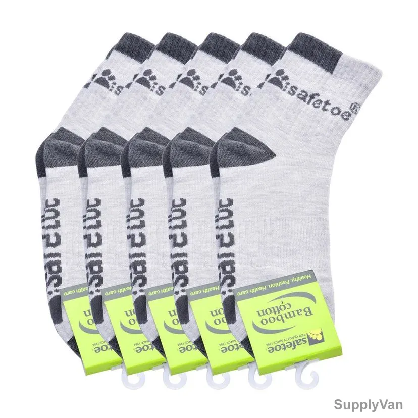Safetoe Socks For Safety Shoes, Bamboo Cotton, Size37, Grey