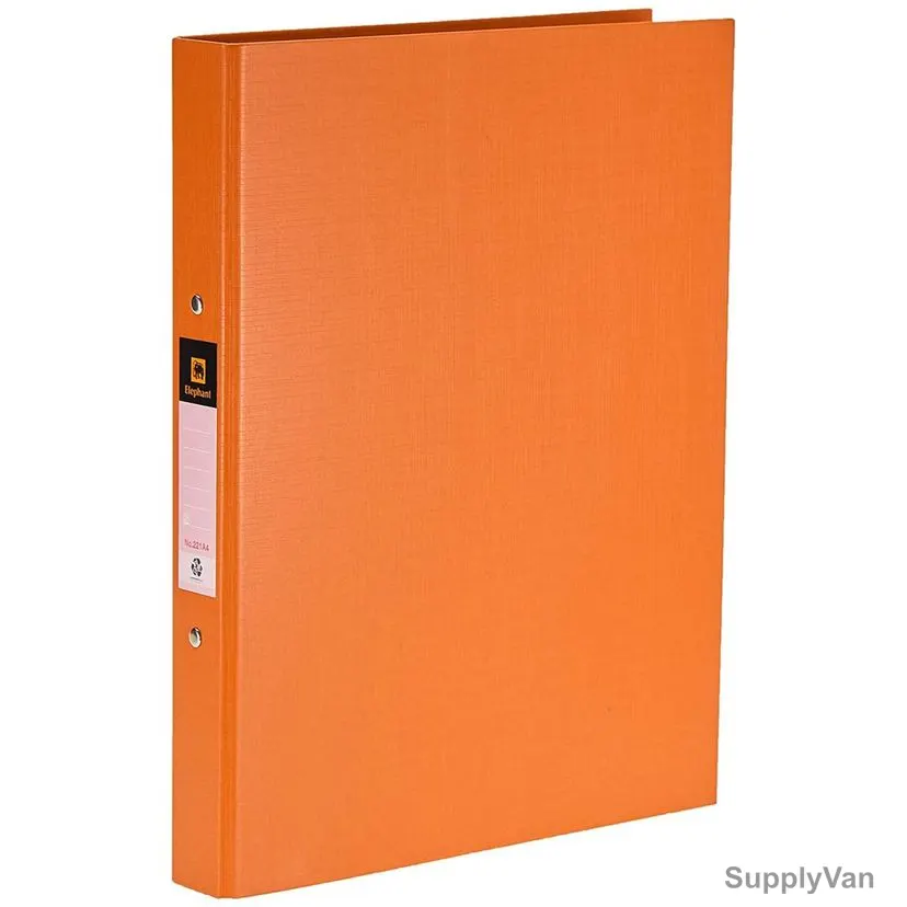 Elephant 2 Ring Binder, 221O, O Ring, Orange