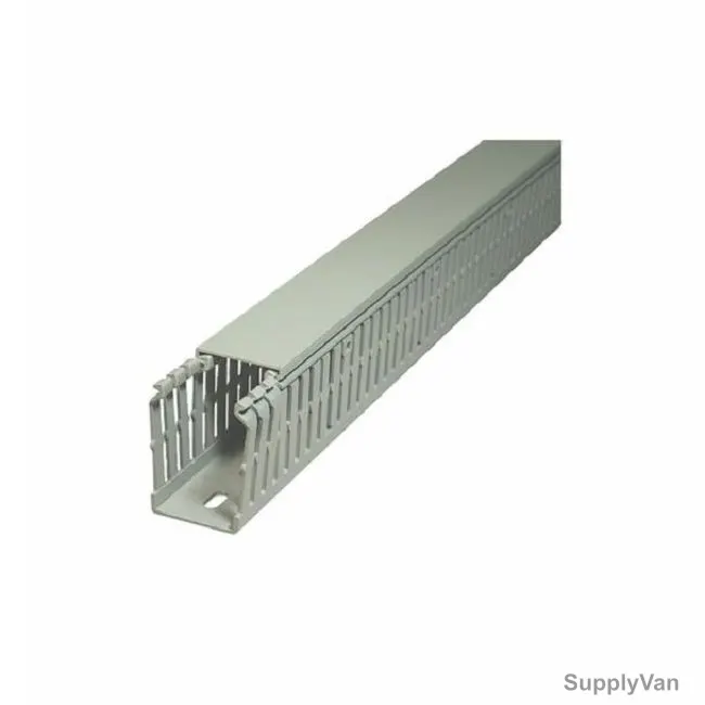 Rs Pro Slotted Trunking, 301-2078, PVC, 2 Mtrs x 150MM, Grey