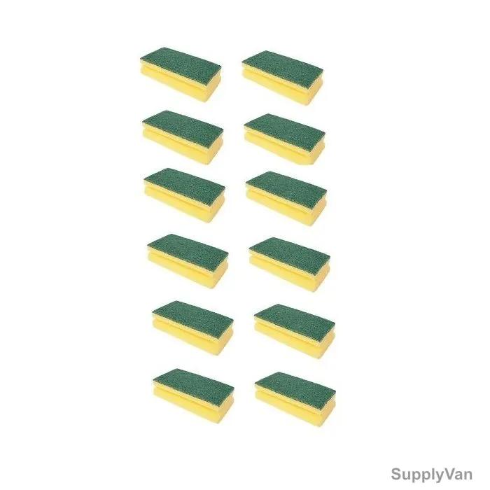 Moonlight Sponge With Scouring Pad, 70802, 29CM, Yellow, 12 Pcs/Pack