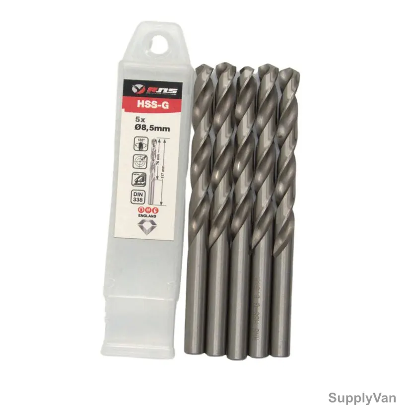 Rns HSS-G Twist Drill Bit, 4341, Eco, 8.5MM Dia, 5 Pcs/Pack