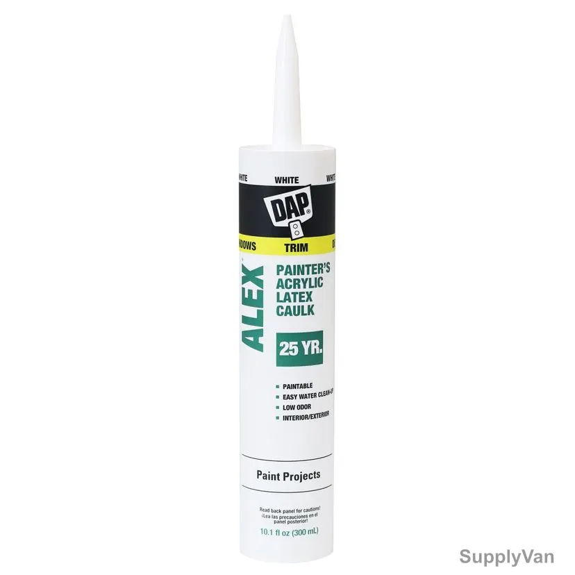 Dap Alex Painter's Acrylic Latex Caulk, 18065, White, 10.1 Oz, 12 Pcs/Pack — image 1