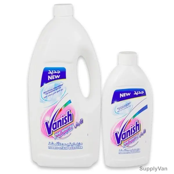 Vanish White Liquid Fabric Stain Remover Set, 1.8 Ltrs + 500ML, 2 Pcs/Set