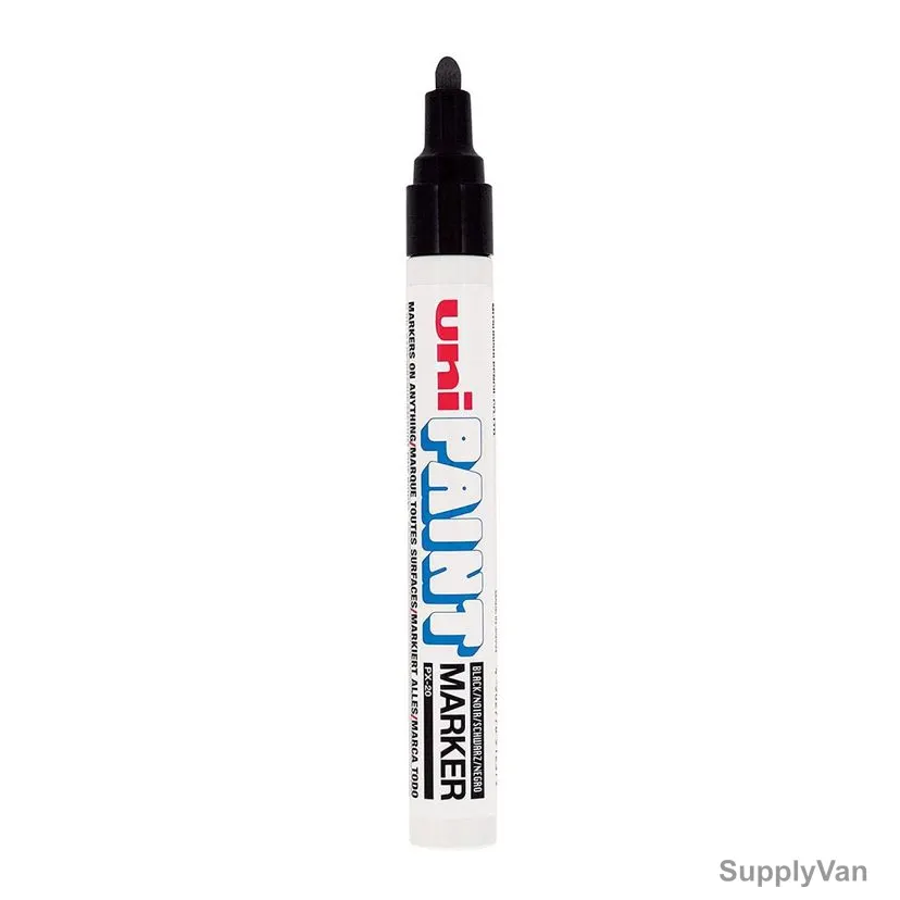 Uni-Ball Paint Marker, PX-20, 2.2-2.8MM Tip, Black, 12 Pcs/Pack