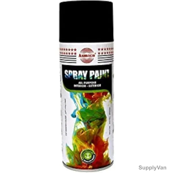 Asmaco All Purpose Interior and Exterior Spray Paint, 280ML, Matt Black — image 1