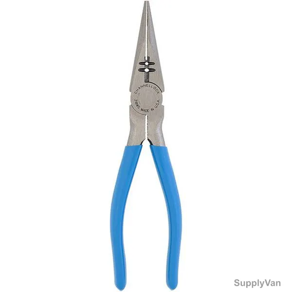 Channellock Long Nose Plier With Wire Stripper And Side Cutter, CL-318WS , 8.38 Inch