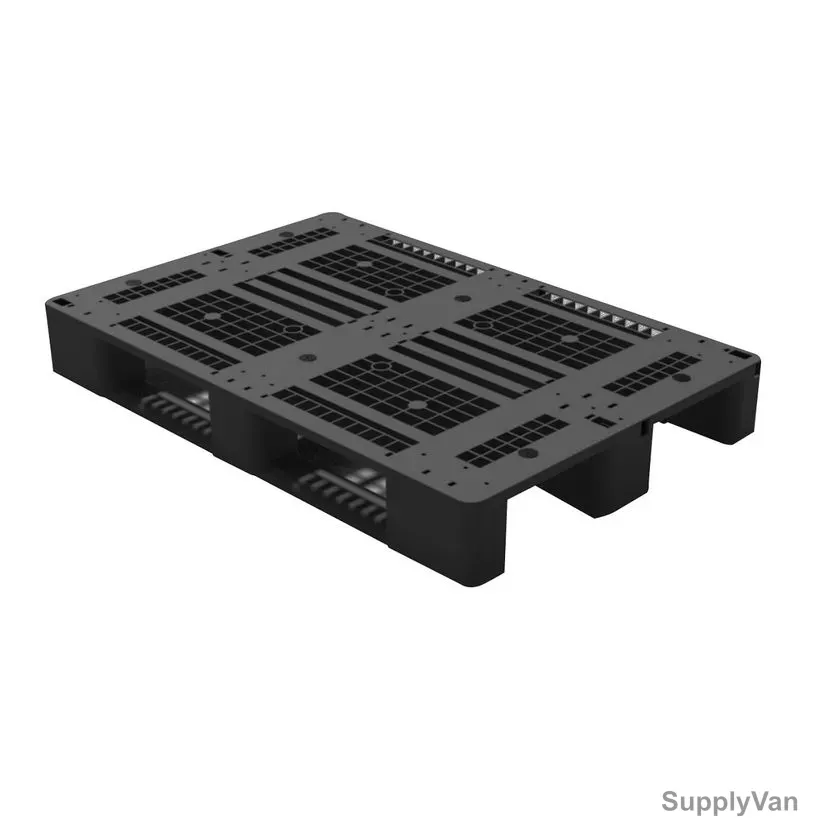 Palletco 3 Runner Pallet, ST-09, HDPE/Polypropylene, 4000 Kg Loading Capacity, Black