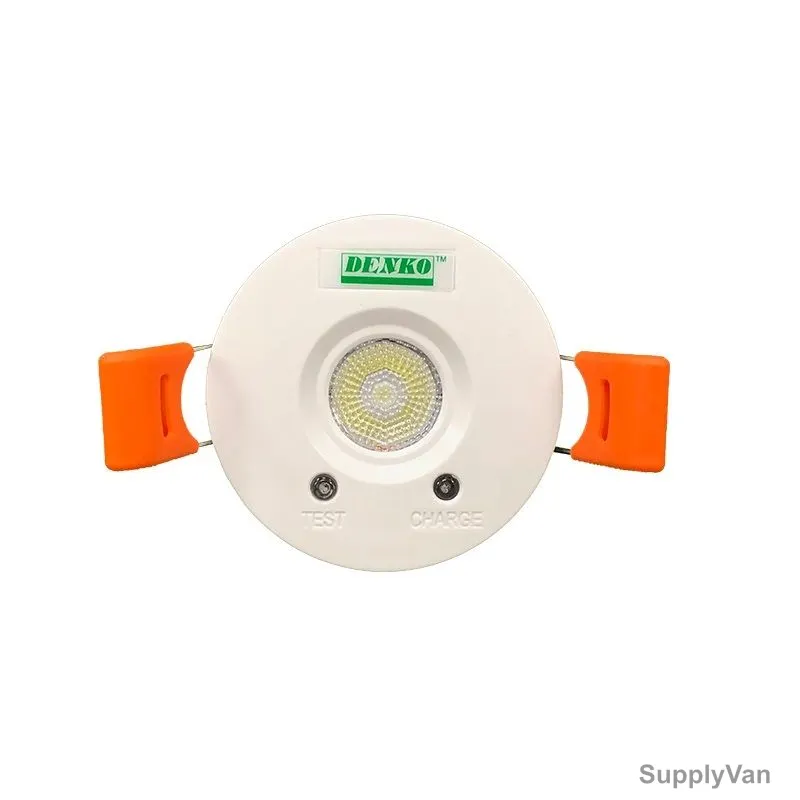 Denko Mini Recessed Emergency Light With Narrow Beam, EmLED-1445NM, LED, 4W, 45 Degree, White