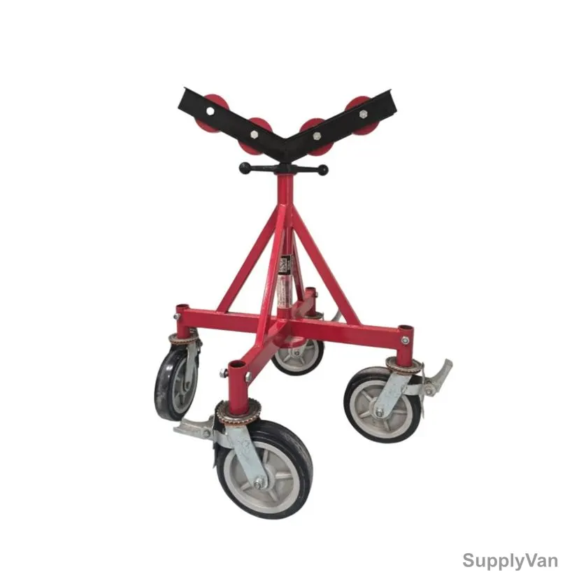 Macstroc Fabricator Stand With Roller Head and Caster, MFRC36, 4-36 Inch Pipe Capacity, 1135 Kg Loading Capacity — image 1