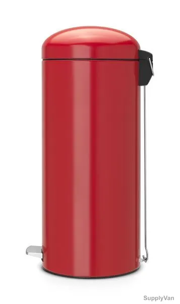Brabantia Retro Pedal Bin, 483820, 30 Litres, Passion Red