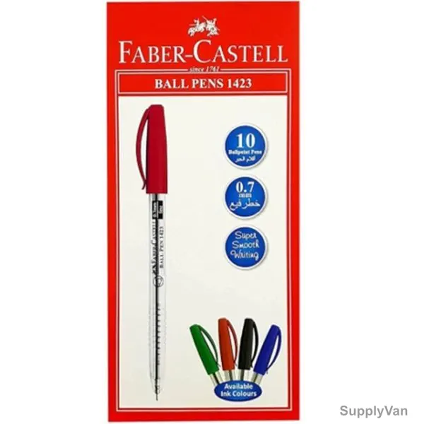 Faber-Castell Ball Pen, 1423, 0.7MM, Red, 50 Pcs/Pack