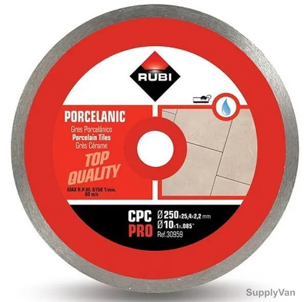 Rubi Continuous Rim Diamond Blade, 030959, 250MM