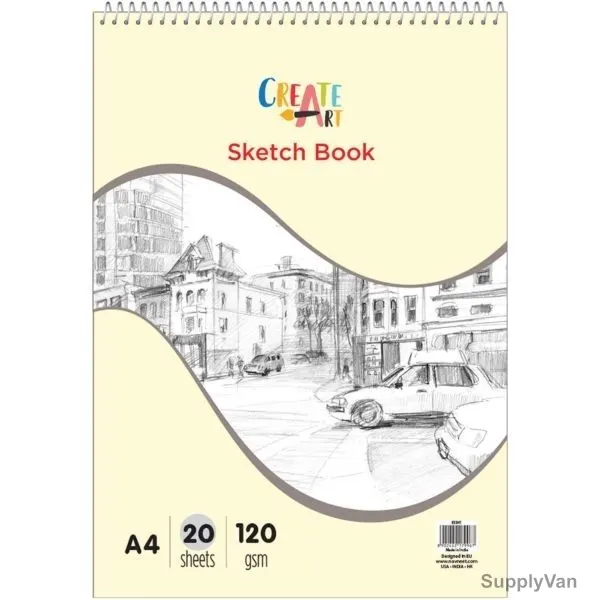 Navneet Sketch Book, NAV85842, A4, 40 Pages, 120 GSM, 20 Sheets, Beige — image 1