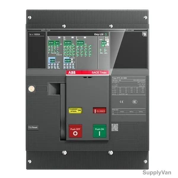 Abb Moulded Case Circuit Breaker, 1SDA101368R1, SACE Tmax XT, XT7M S, 3 Pole, 690VAC, 1250A, 20kA