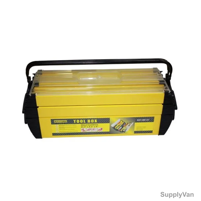 Maxtorq Tool Box, MXT-386, Metal and Plastic, 23 Inch, Yellow