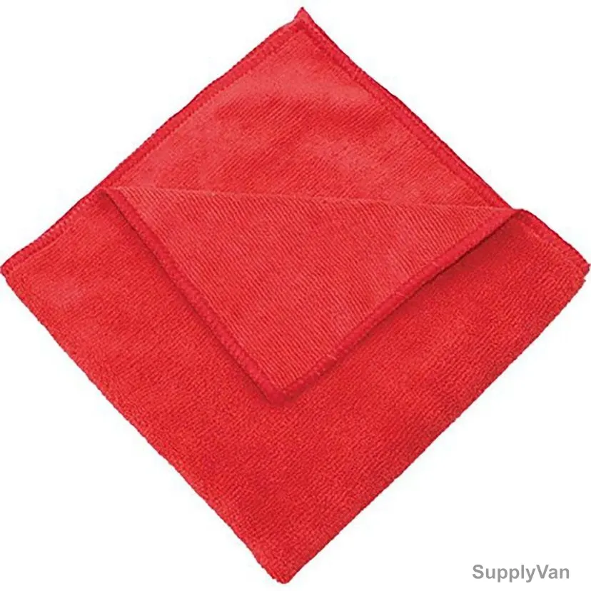 Intercare Cleaning Cloth, Microfiber, 40 x 40CM, Red, 4 Pcs/Pack