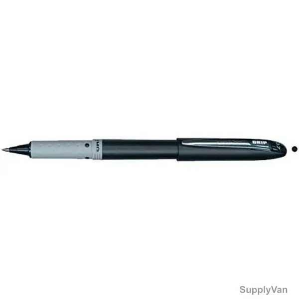 Uni-Ball Ball Point Pen, UB247-BK, Grip, 0.7MM Tip, Black, 12 Pcs/Pack