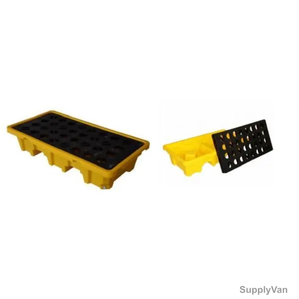 D-Safe Spill Pallet, DSP2, Plastic, 142 Liters, Yellow