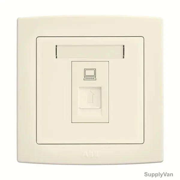 ABB Telephone Socket, AC331-82, Concept BS, 1 Gang, CAT 5e 8P UTP, RJ45, Ivory White