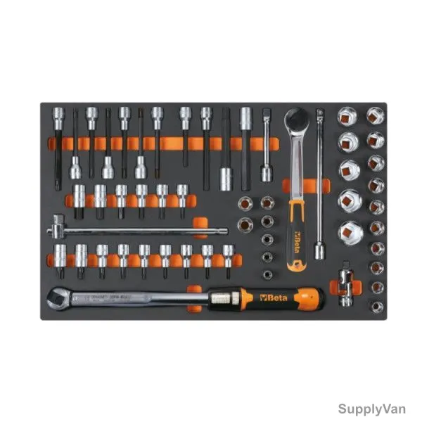 Beta Soft Thermoformed Tray With 54 Tools, M115, 1/2 Inch Drive, 40-200 Nm