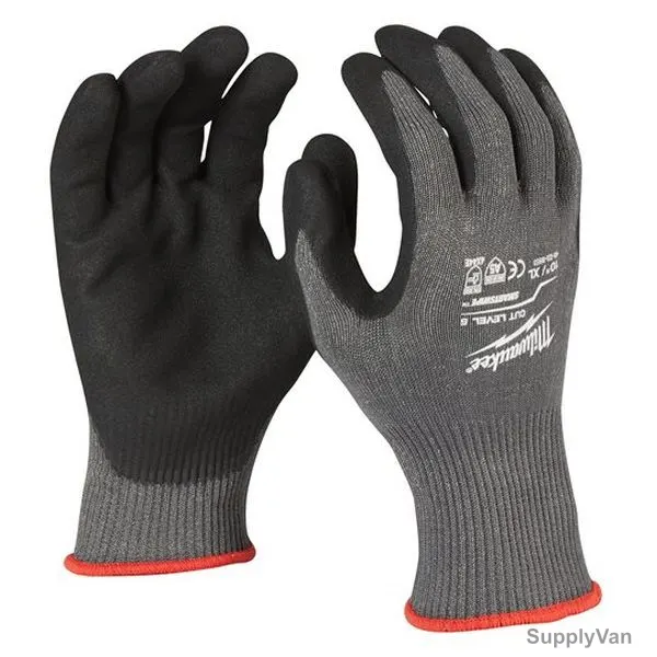 Milwaukee Dipped Gloves, 4932471426, Cut Level 5, XL, Grey — image 1