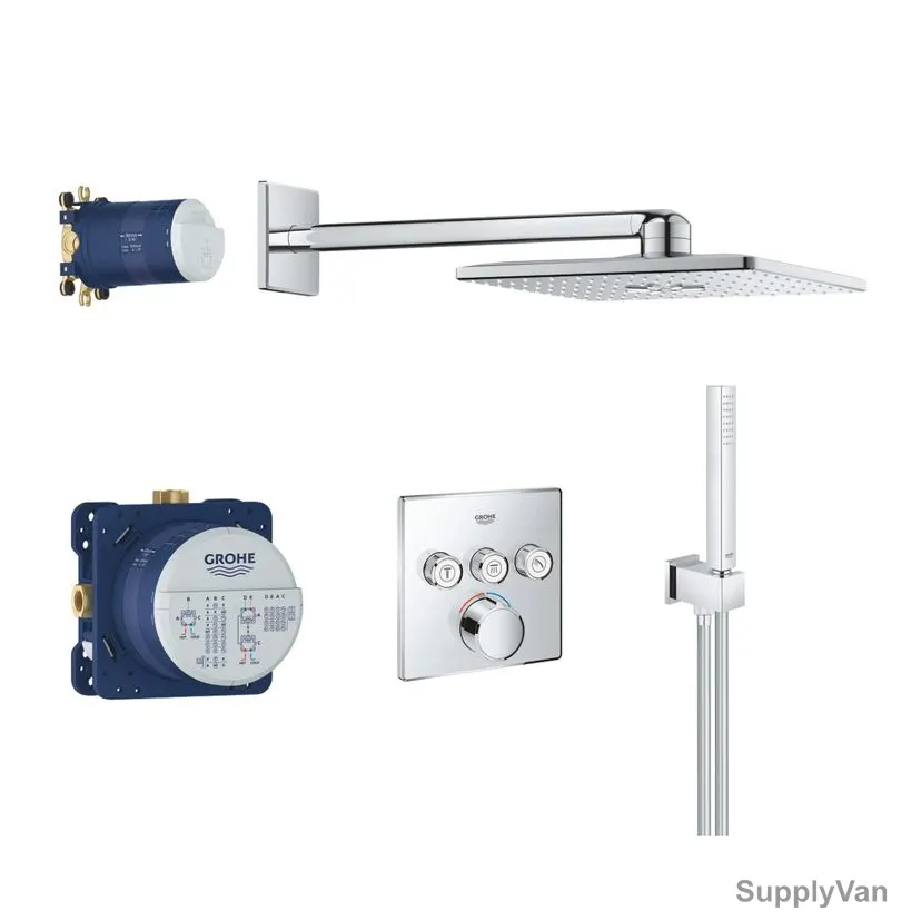 Grohe Wall Mounted Perfect Shower Set, 34712000, Smartcontrol, Metal, Starlight Chrome Finish, 5 Pcs/Set — image 1