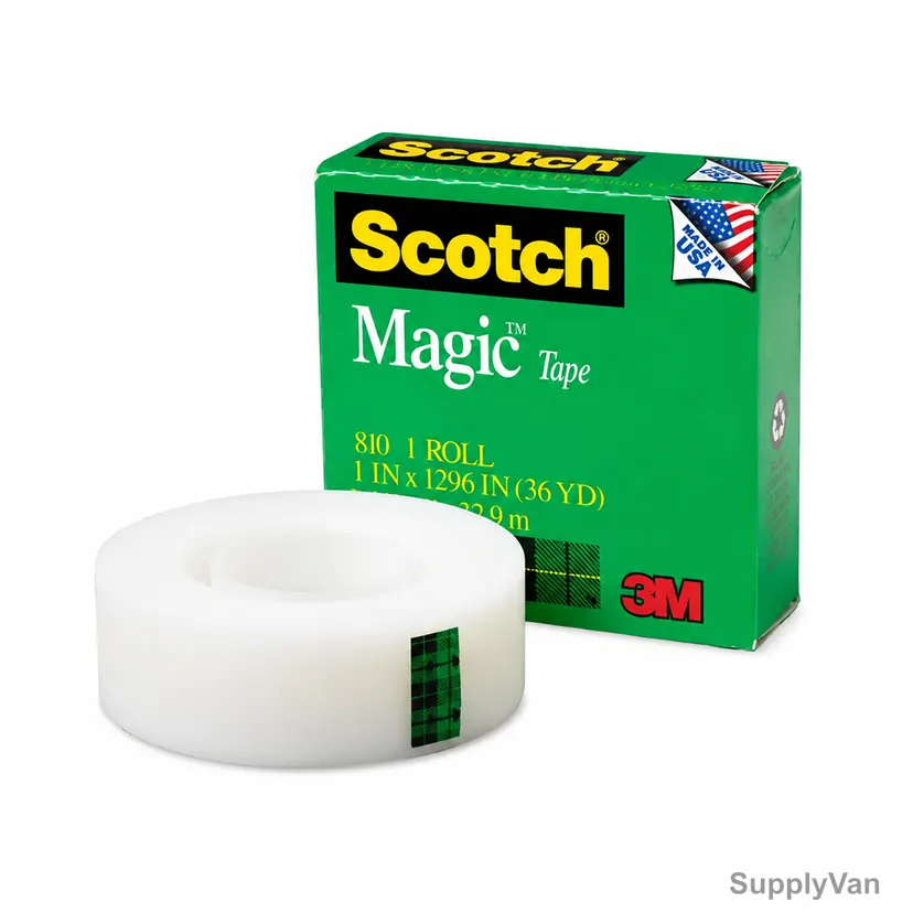 Scotch Tape, 810, Magic, 1 Inch Width x 1296 Inch Length, Transparent