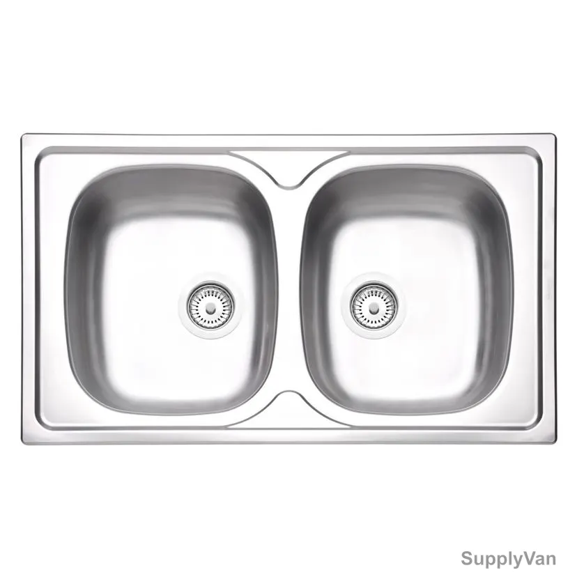 Tramontina Double Inset Sink, Sigma-2C-34, Stainless Steel, 86CM Length x 50CM Width — image 1