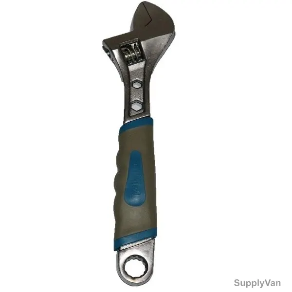 Wika Adjustable Wrench With Rubber Grip, WK12053, Forged Steel, 12 Inch