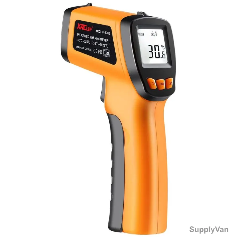 Xrclif Infrared Thermometer, 520E, LCD, -50 to 550 Deg.C — image 1