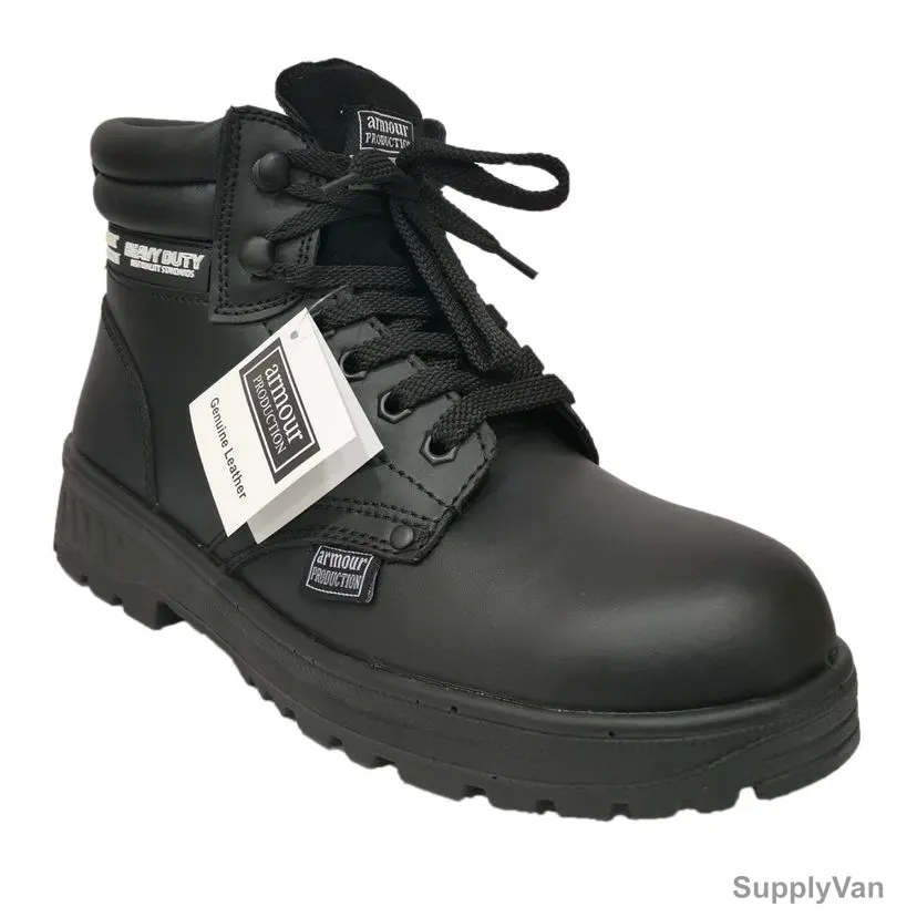 Armour Production Smooth Safety Shoes, LY-24, Leather, Size40, Black — image 1