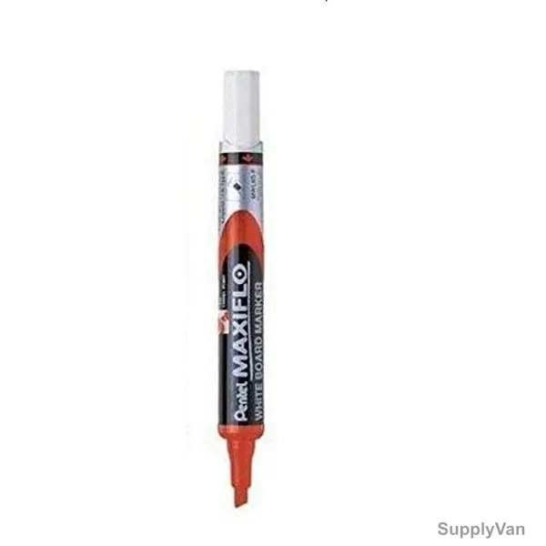 Pentel White Board Marker, PE-MWL6S-B, Maxiflo, 5.0MM, Red, 12 Pcs/Pack