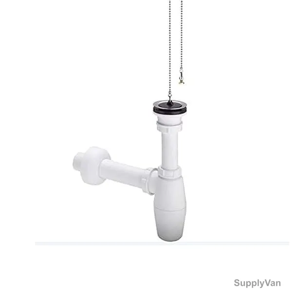 Novex Single Bowl Sink Outlet Pipe Bottle Trap, NFS505-1-1-2, PVC/ABS, 1-1/2 Inch, White Finish — image 1
