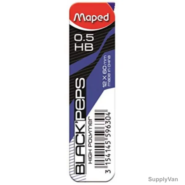 Maped Mechanical Pencil Lead, MD-559610, Black'Peps, 0.5MM Tip Size, Black