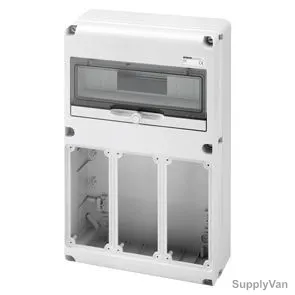 Gewiss Distribution Board, GW68010N, IP65, c/w 3 Vertical Flanges, 14 Modules