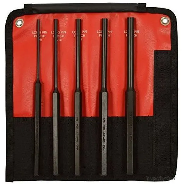 Mayhew Pin Punch Set W/ Extra Long Pin Length, 62065, 5PCS