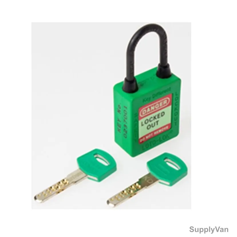 Loto-Lok Three Point Traceability Padlock, 3PTPGKDN40, Nylon, 40 x 5MM, Green