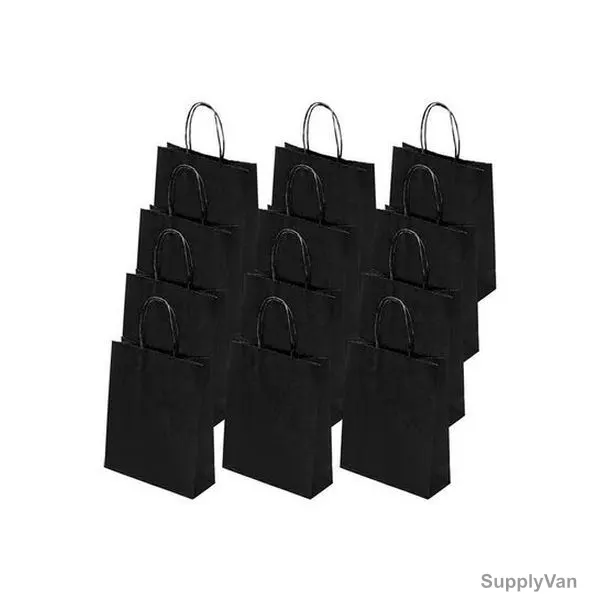 Snh Twisted Handle Paper Bag, PBB-1x20, Black, 20 Pcs/Pack — image 1