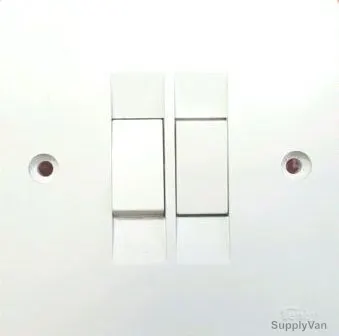 Tenby Light Switch, 7721,2 Gang, 1 Way, 10A, 250VAC