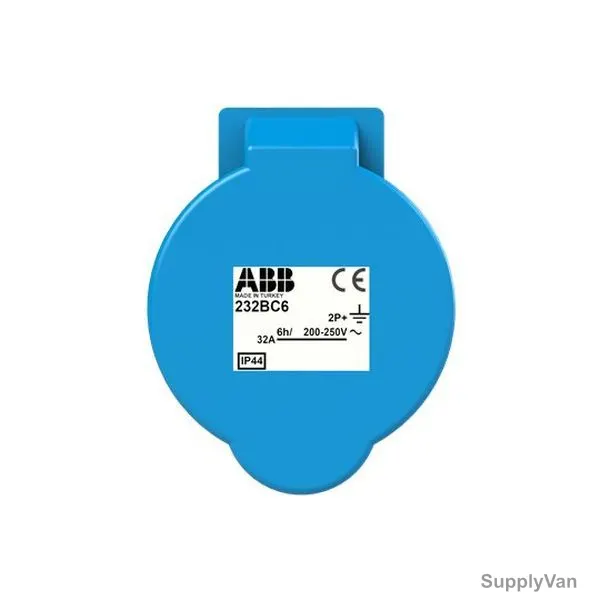 ABB Pin and Sleeve Connector, 232BC6, 3 Pole, 32A, Blue — image 1