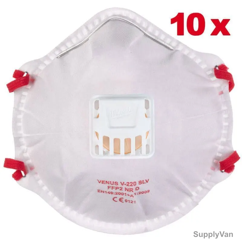 Milwaukee FFP2 Disposable Respirator With Valve, 4932478548, White, 10 Pcs/Pack — image 1
