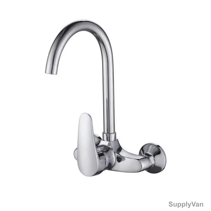 Milano Wall Mounted Single Lever Sink Mixer, Hira, Brass, Chrome Finish