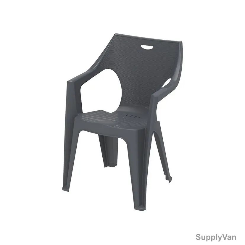 Cosmoplast Duke Outdoor Garden Chair, Plastic, 145 Kg Weight Capacity, Dark Grey — image 1
